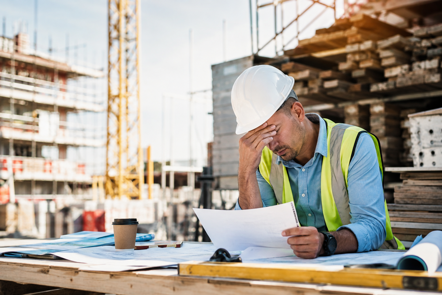 Candidat en recherche d’emploi en construction au Québec consultant des possibilités de carrière sur un chantier.