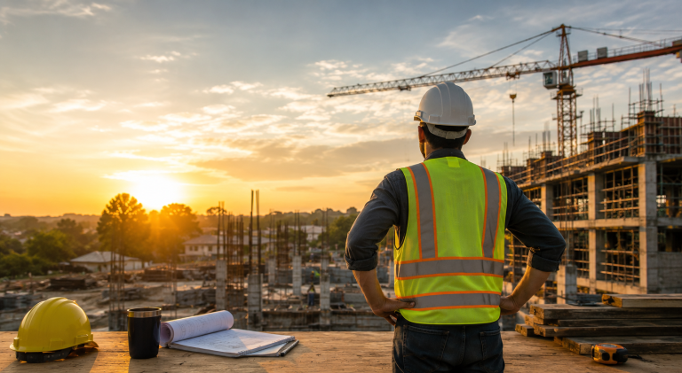 Travailleur de la construction retrouvant sa motivation après les vacances sur un chantier au Québec